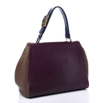 Fendi Cuoio Silvana Bag Beige Deep Berry Blue 3 of 11