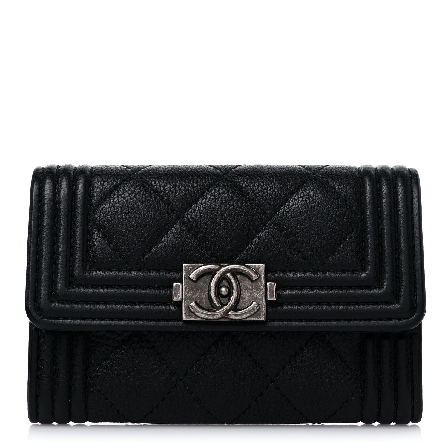 Chanel Caviar Quilted Boy Flap Card Holder Black 1 of 9
