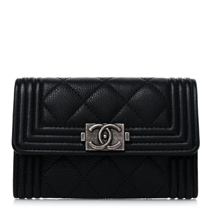 Chanel Caviar Quilted Boy Flap Card Holder Black 1 of 9