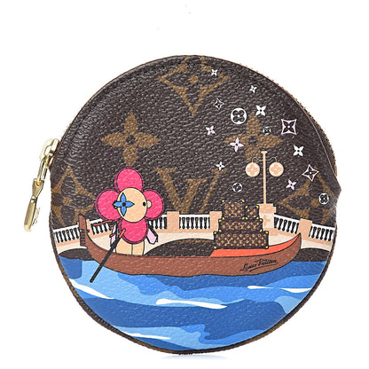 Louis Vuitton Monogram 2019 Christmas Animation Round Coin Purse Blue 1 of 8