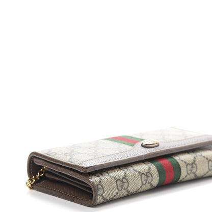 Gucci GG Supreme Monogram Web Ophidia Wallet On Chain Brown 6 of 14