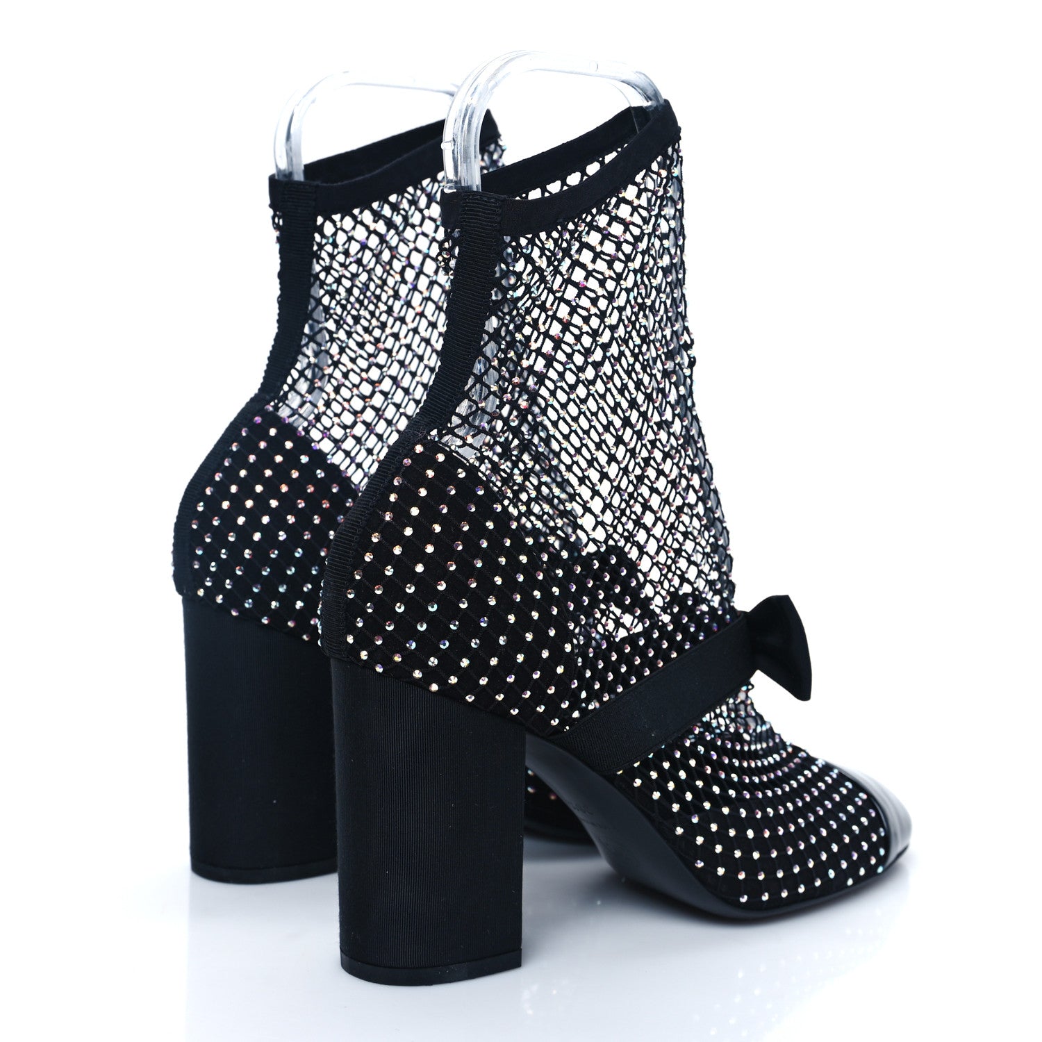 Chanel Resille Strass Kid Suede Patent Mary Jane Short Boots 38.5 Black 4 of 7