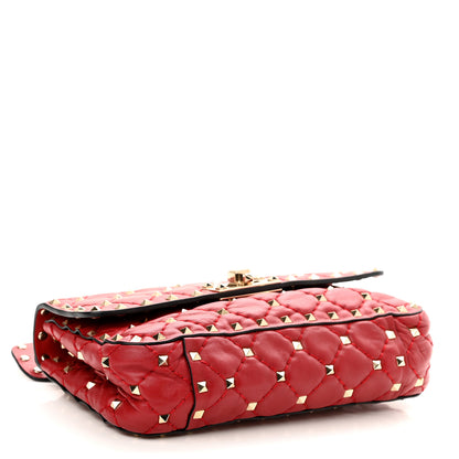Valentino Garavani Nappa Small Rockstud Spike Shoulder Bag Rosso Valentino 4 of 10