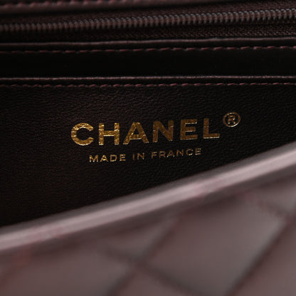 Chanel Iridescent Lambskin Quilted Mini Top Handle Rectangular Flap Burgundy 6 of 10