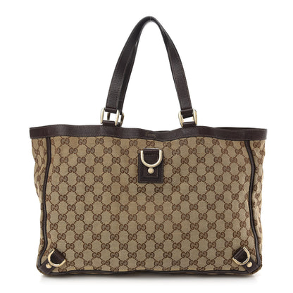 Gucci Monogram Large Abbey Tote Dark Brown 1 of 10