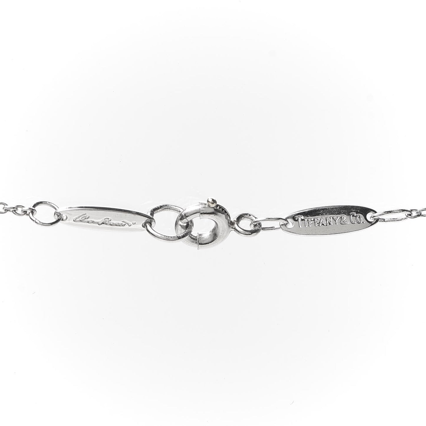 Platinum Diamond 16mm Elsa Peretti Open Heart Pendant Necklace