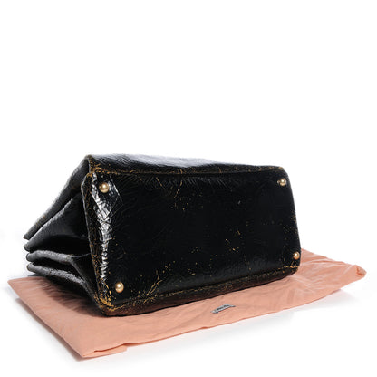 Miu Miu Leather Craquele Handbag Nero Black 4 of 10