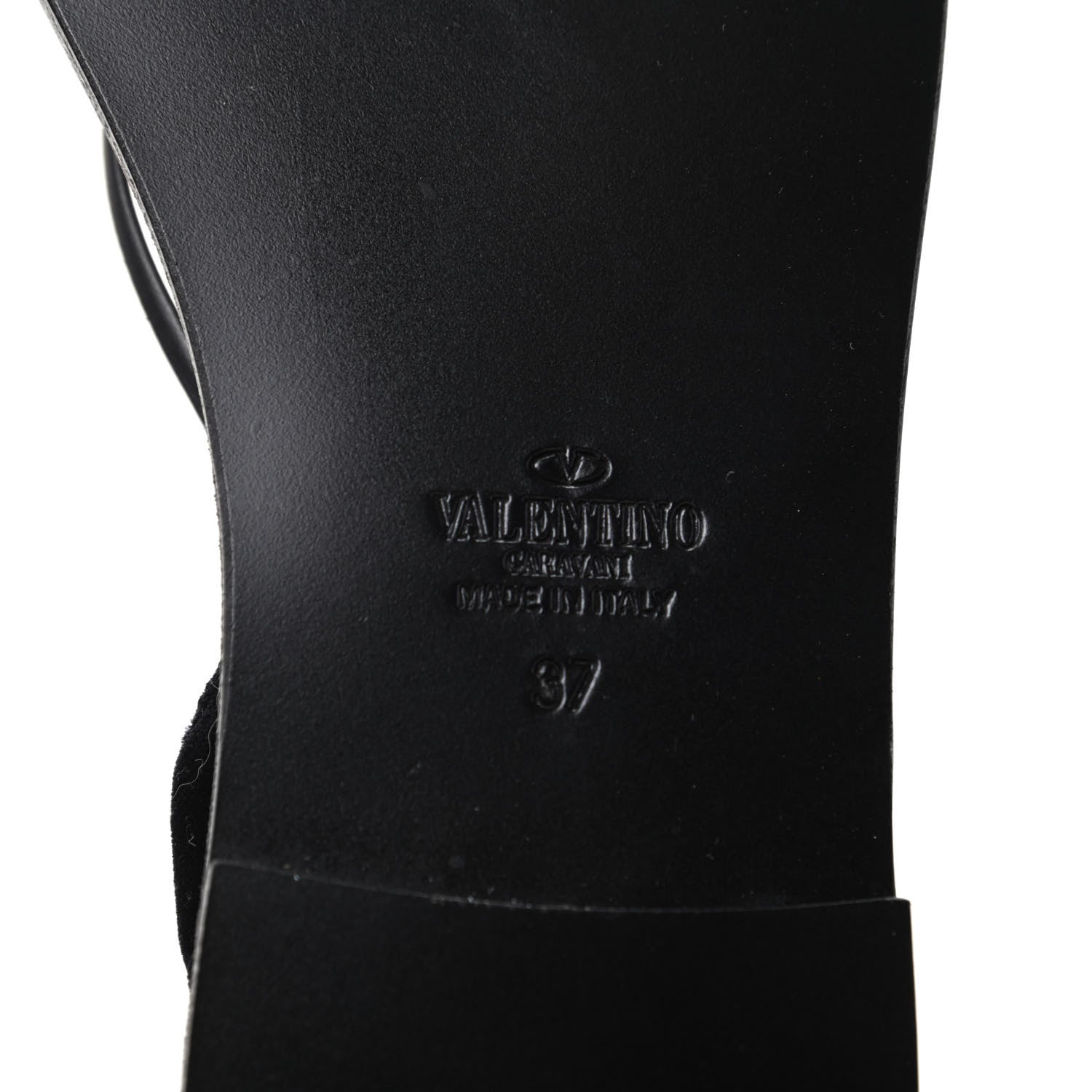 Valentino Garavani Velvet Lace Up Flat Sandals 37 Black 7 of 8