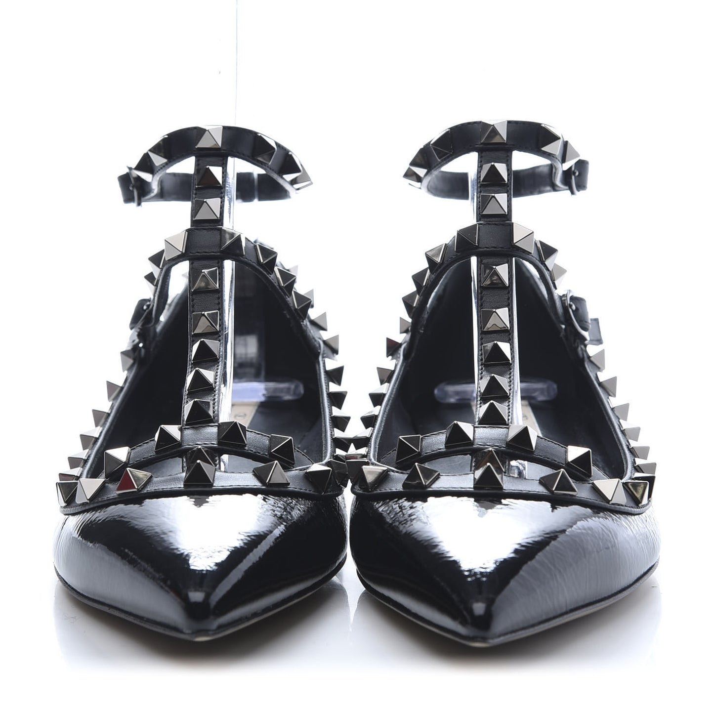 Patent Rockstud Cage Ballerina Flats 37.5 Black