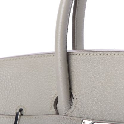 Hermes Taurillon Clemence Birkin 35 Gris Perle 10 of 11