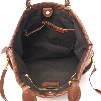 Burberry Soft Calfskin House Check Big Crush Tote Brown Ochre 4 of 10