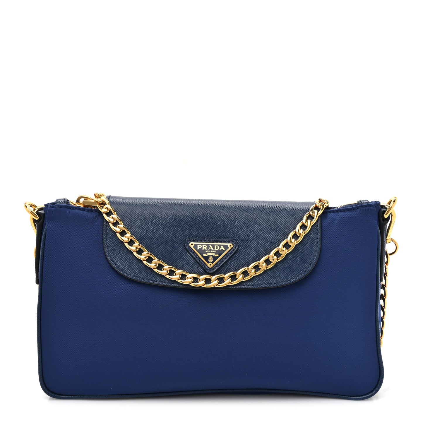 Tessuto Nylon Saffiano Crossbody Bag Bluette
