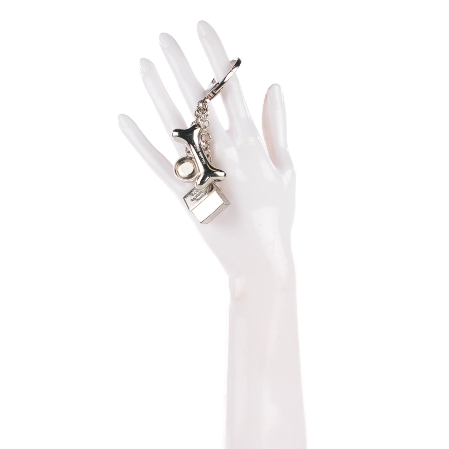Louis Vuitton Baxter Dog Bag Charm Silver 2 of 8