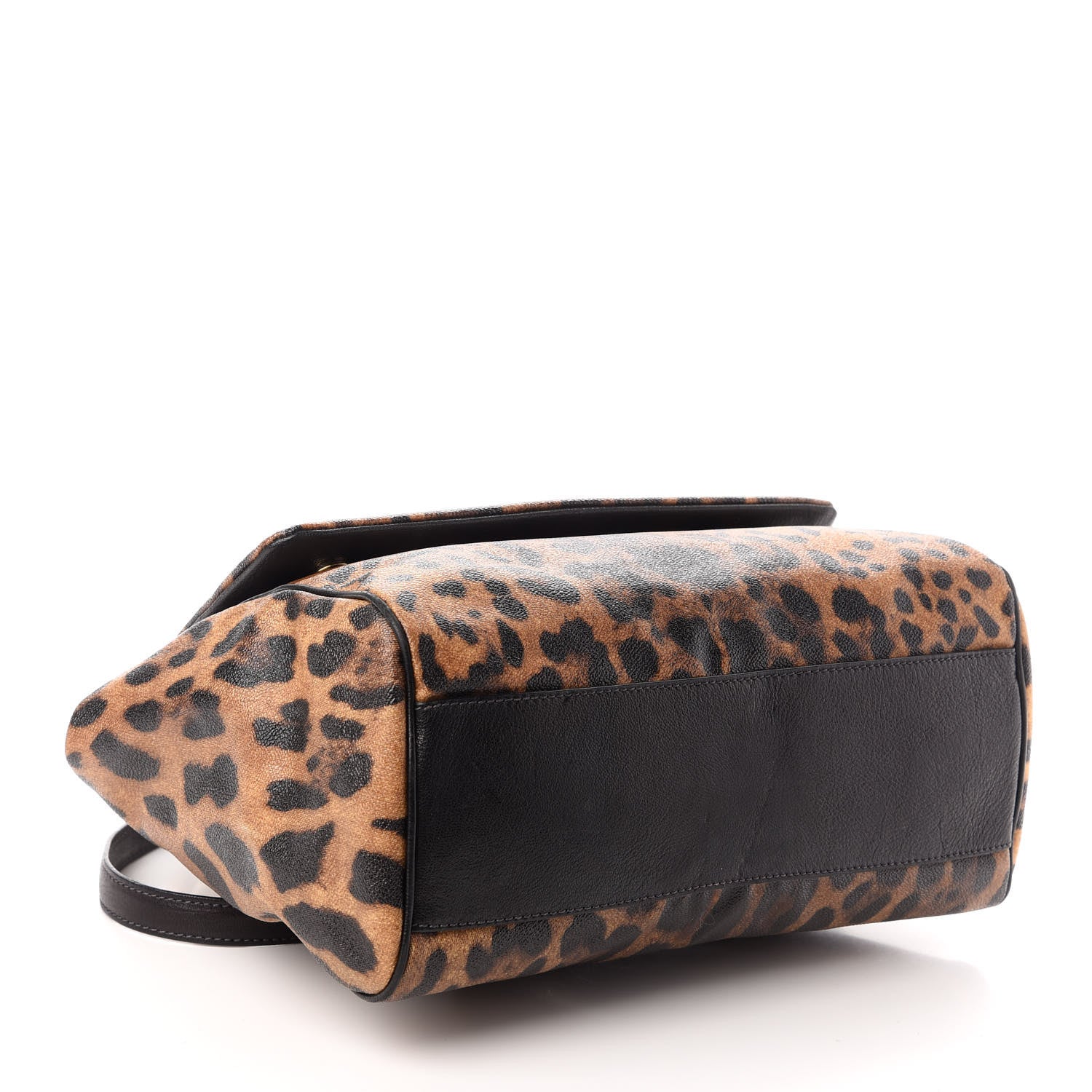 Dolce & Gabbana Dauphine Leopard Print Large Miss Sicily Satchel Black 4 of 8