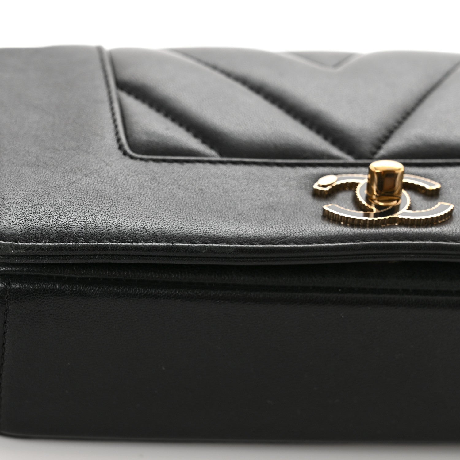 Chanel Sheepskin Chevron Quilted Small Vintage Mademoiselle Flap Black 16 of 16
