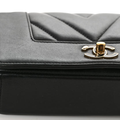 Chanel Sheepskin Chevron Quilted Small Vintage Mademoiselle Flap Black 16 of 16