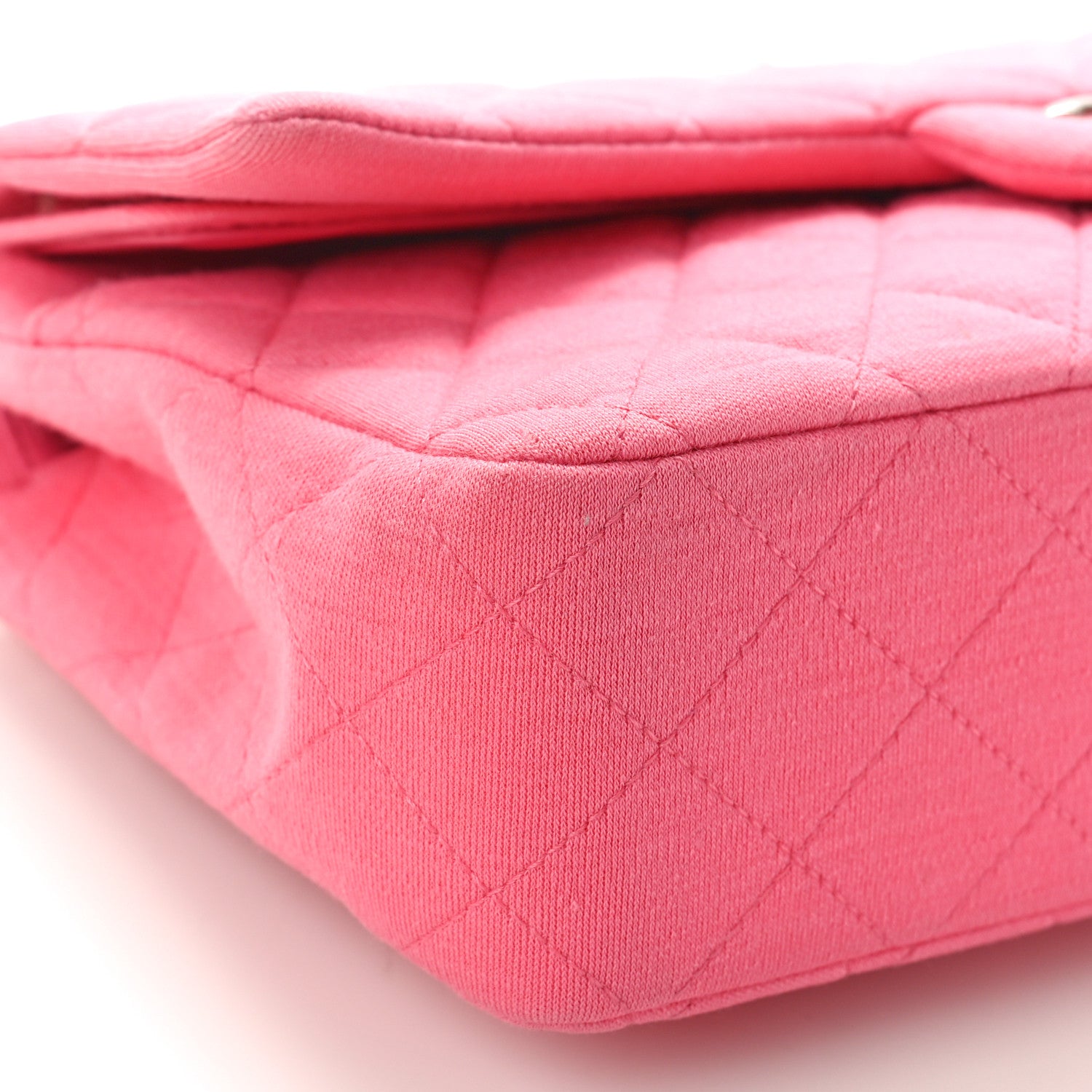 Chanel Jersey Quilted Medium Double Flap Dark Pink 9 of 10