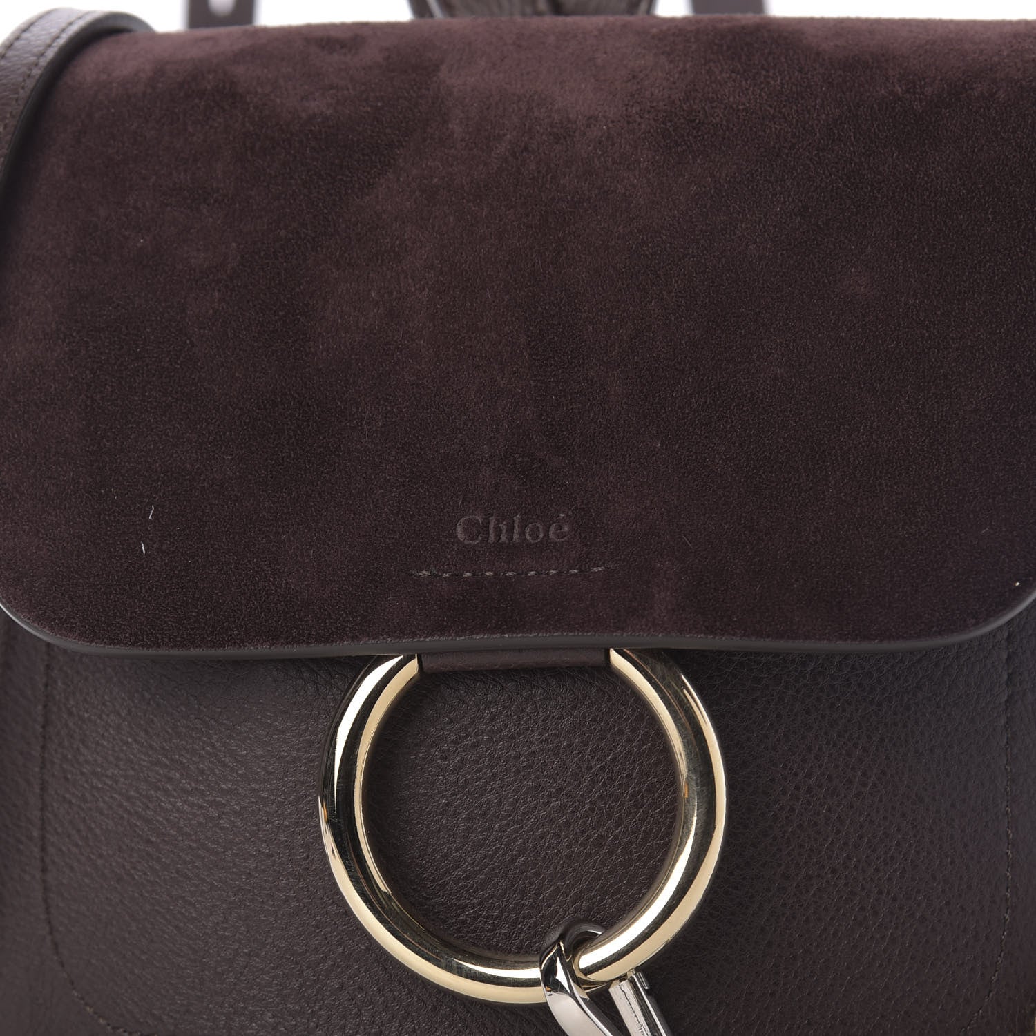 Chloe Suede Calfskin Small Faye Backpack Carbon Brown 10 of 10