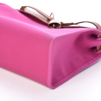 Hermes Vache Hunter Toile Herbag Zip 31 PM Magnolia Fauve 8 of 10
