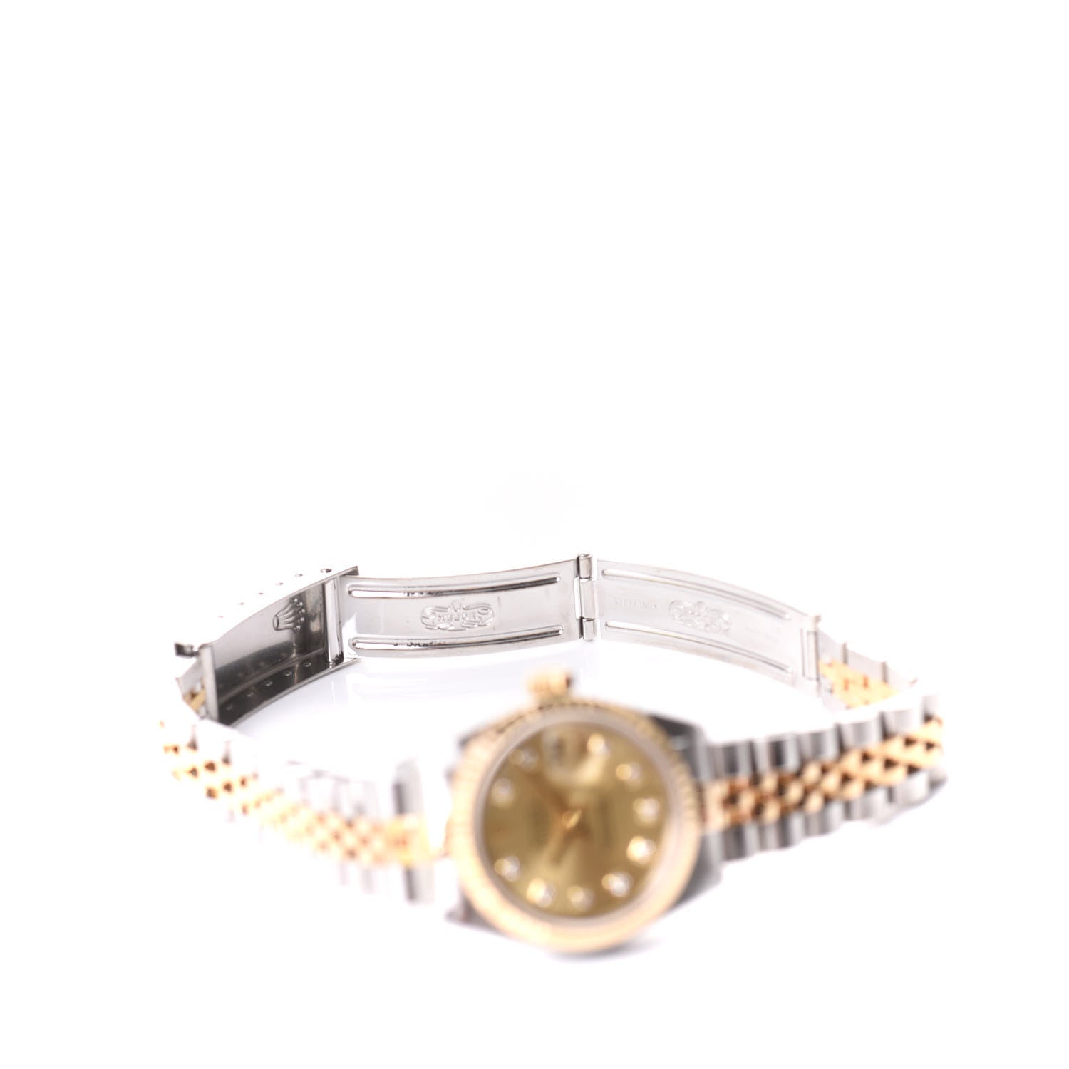 Rolex Stainless Steel 18K Yellow Gold Diamond 26mm Oyster Perpetual Datejust Watch Champagne 69173 6 of 6