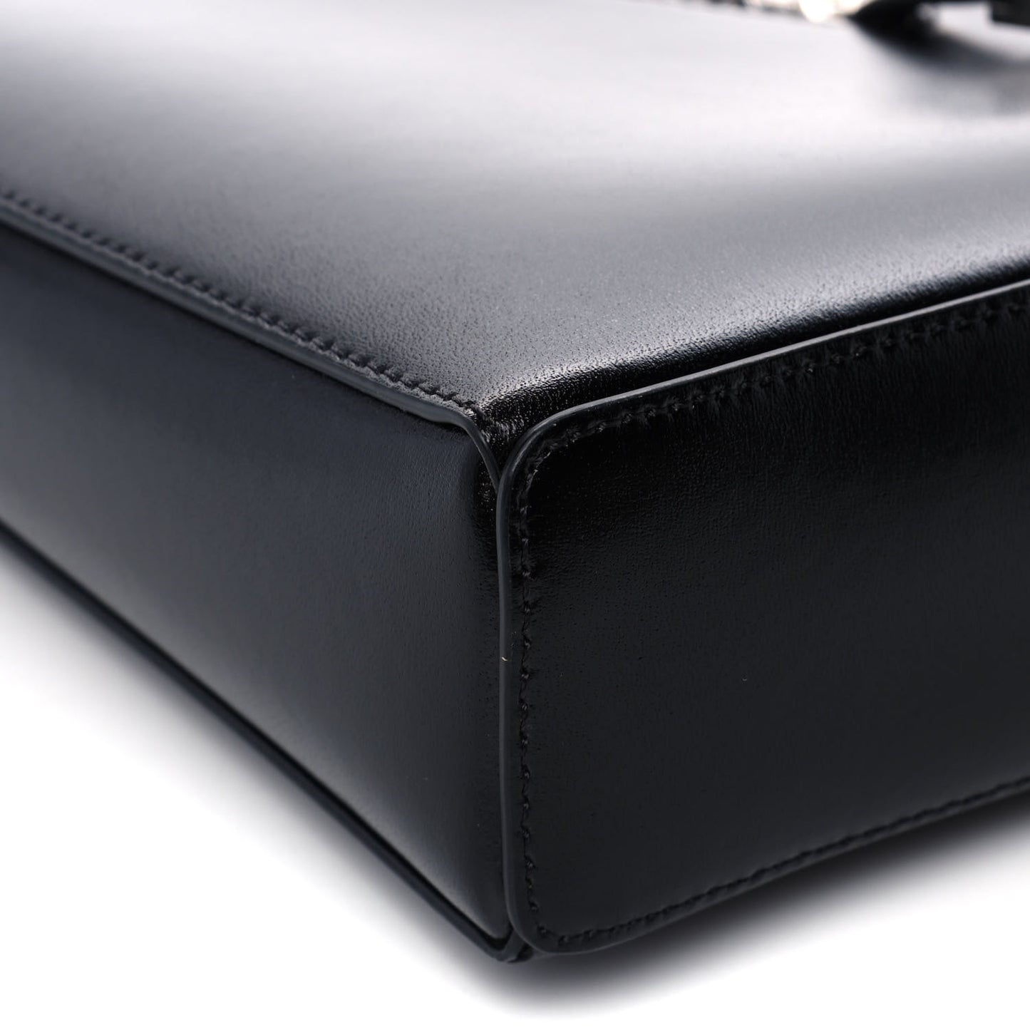 Box Calfskin Small Cut Out Shoulder Bag Black