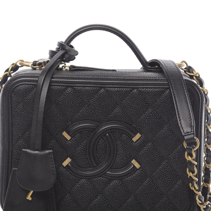 Chanel Caviar Quilted Medium CC Filigree Vanity Case Black 10 of 11