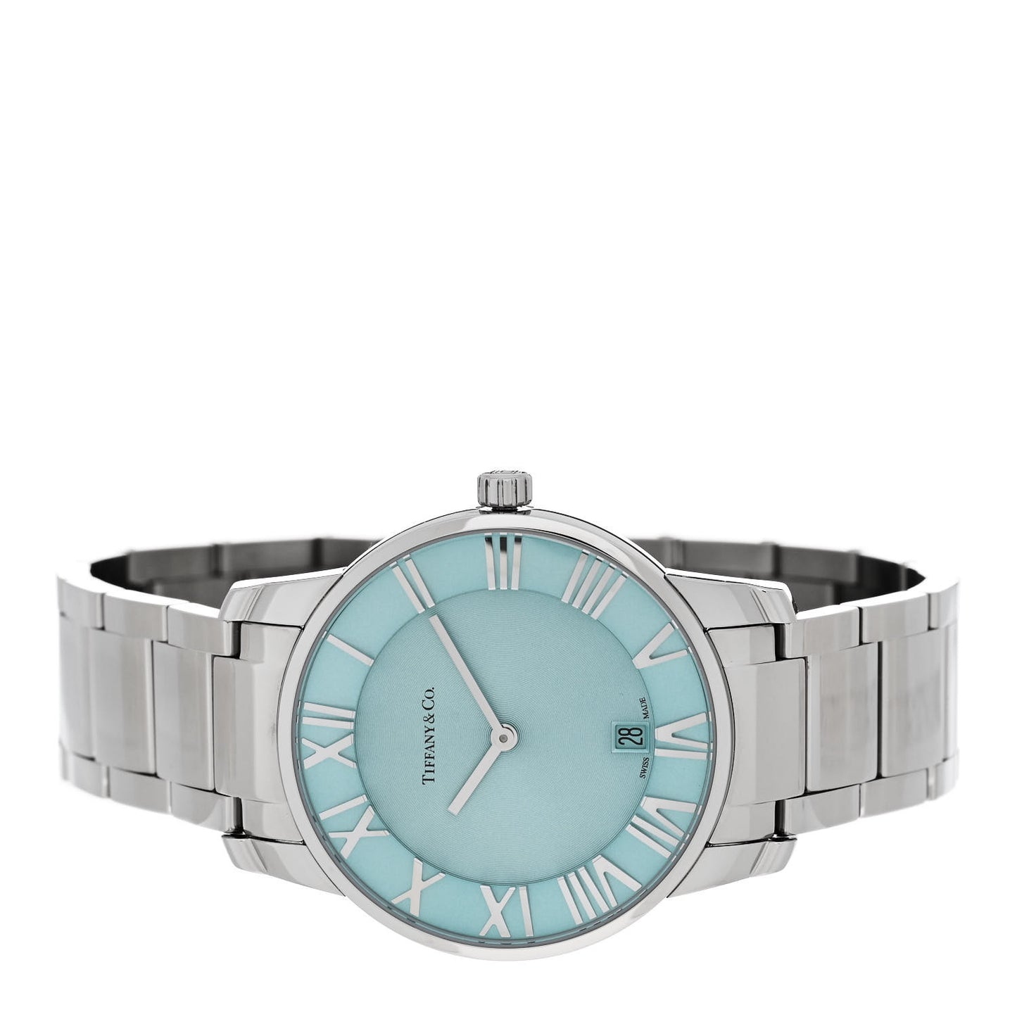 Stainless Steel 37mm Atlas 2-Hand Quartz Watch Tiffany Blue