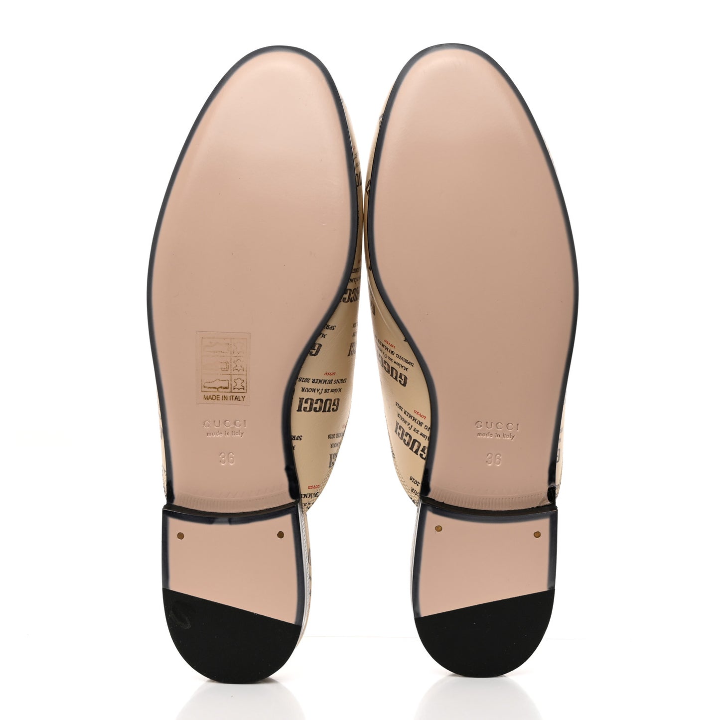 Calfskin Stamp Print Womens Princetown Slippers 36 Soy Black