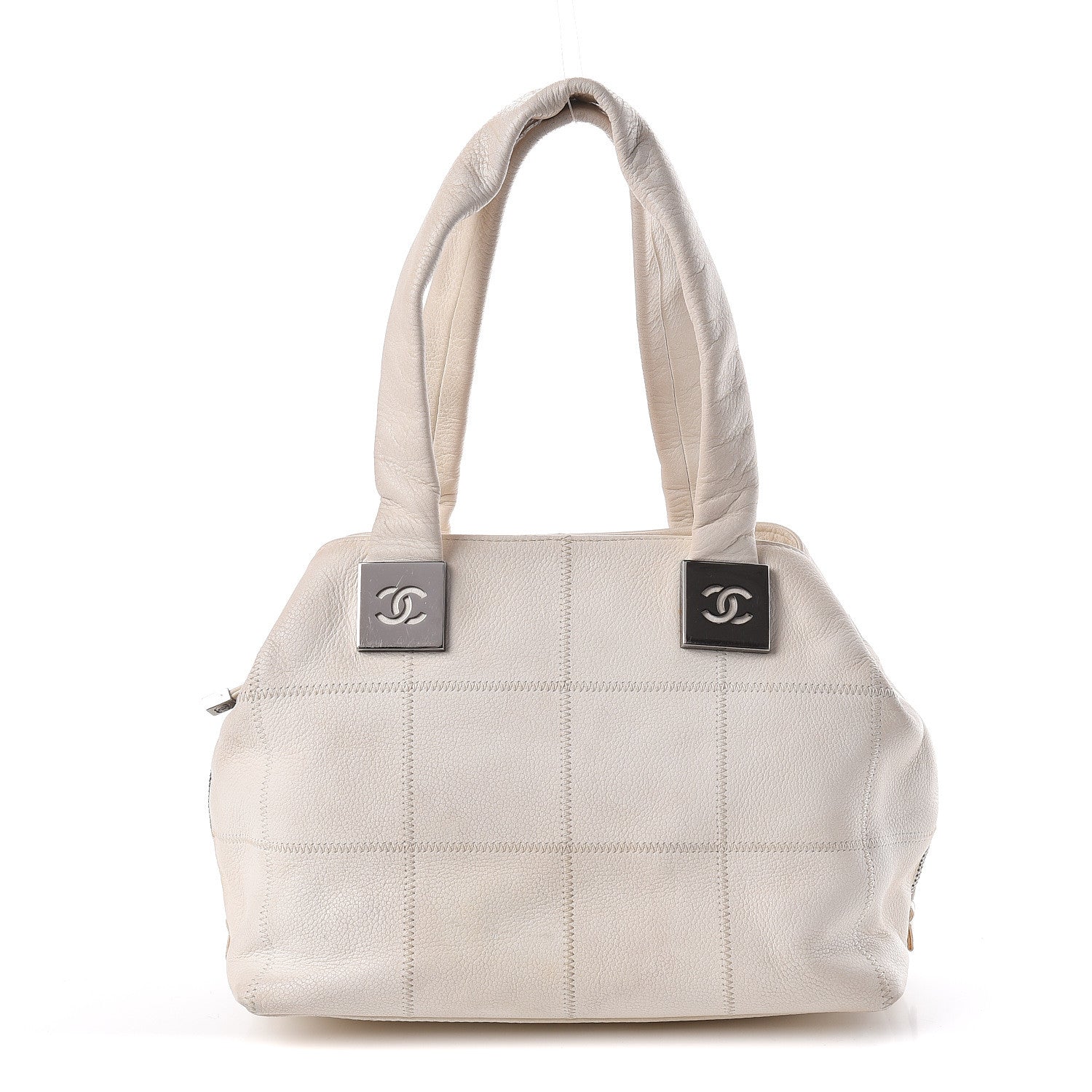 Chanel Caviar Square Stitched Large Tote White 1 of 23