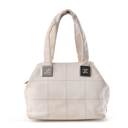Chanel Caviar Square Stitched Large Tote White 1 of 23