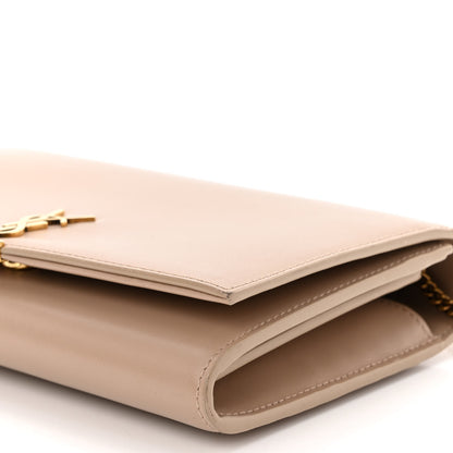 Saint Laurent Glossy Calfskin Monogram Chain Wallet Dark Beige 9 of 9