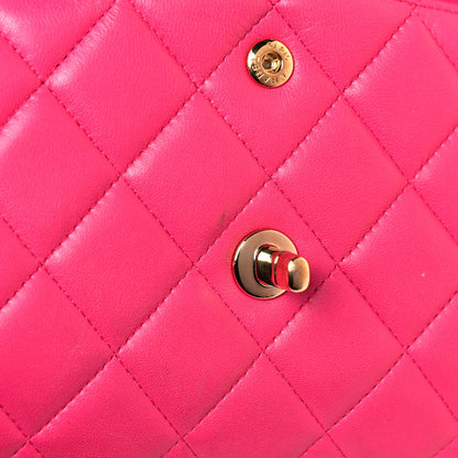 Chanel Lambskin Quilted Jumbo Double Flap Dark Pink 21 of 27