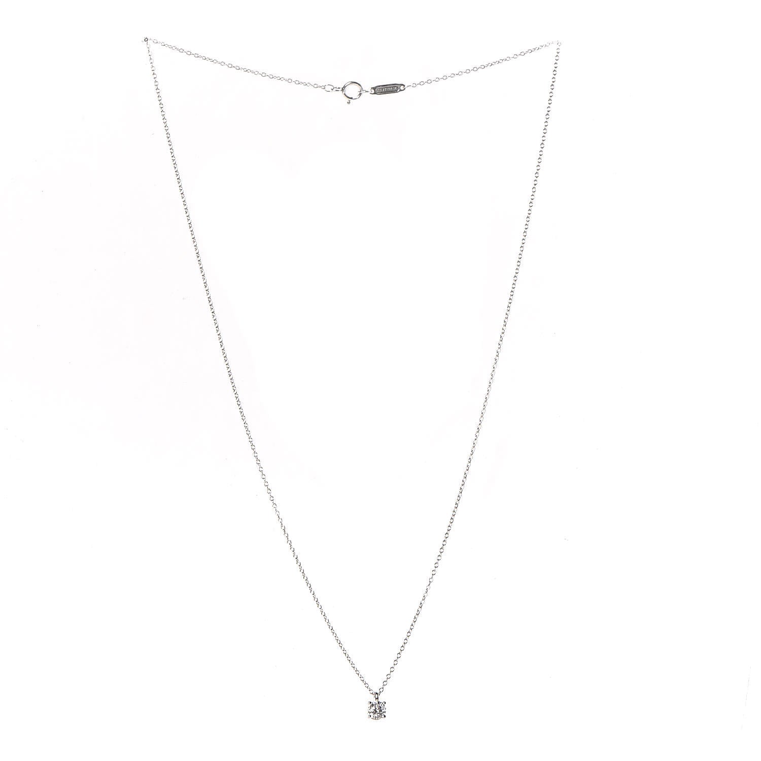 Tiffany Platinum Diamond .27ctw Pendant Necklace 3 of 6