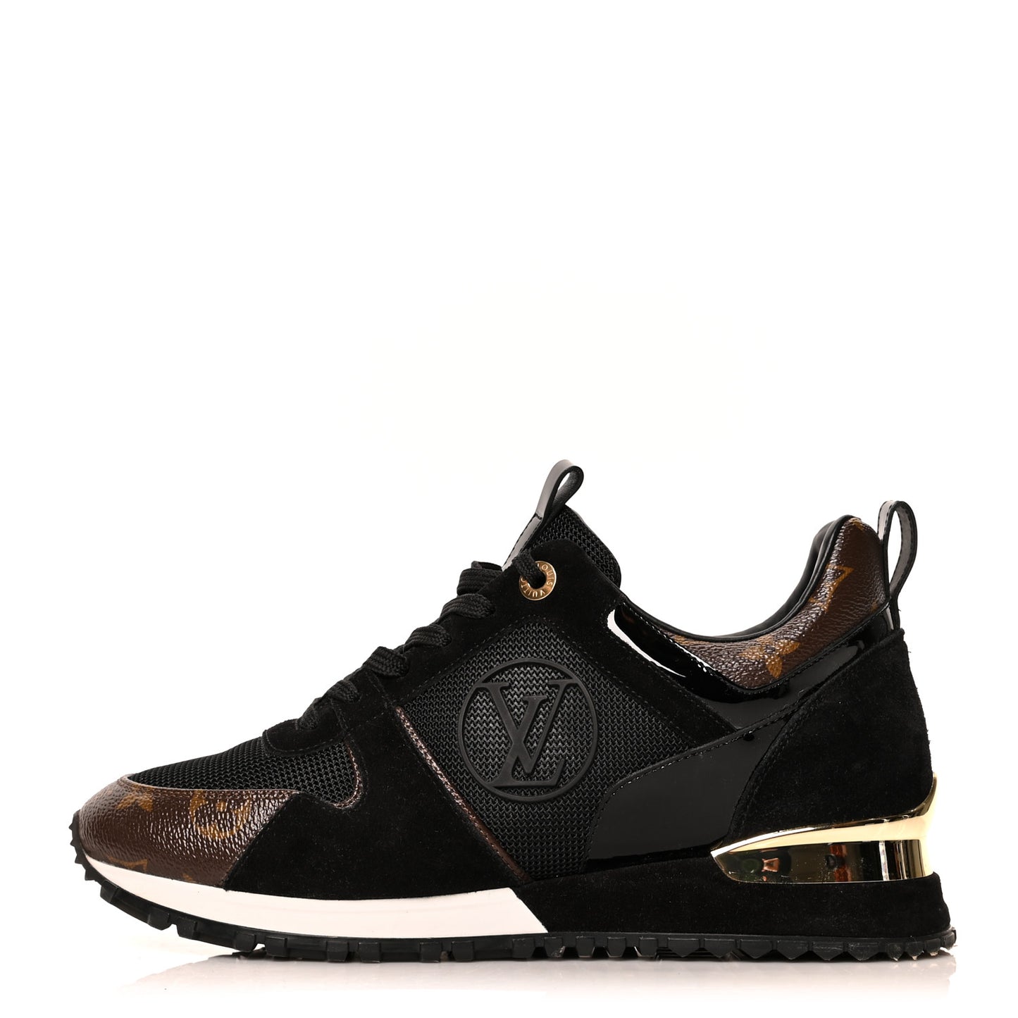 Suede Monogram Run Away Sneakers 38 Black