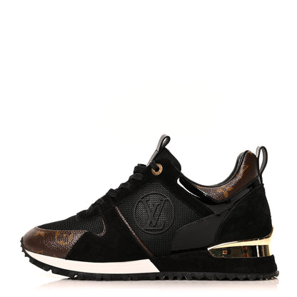 Louis Vuitton Suede Monogram Run Away Sneakers 38 Black 1 of 9