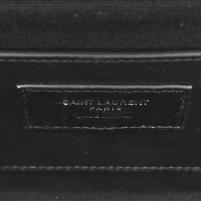 Saint Laurent Grain De Poudre Textured Mixed Matelasse Triquilt Small Monogram Satchel Black 5 of 8