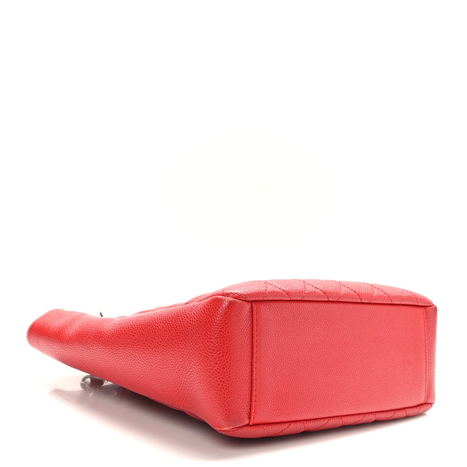 Chanel Caviar Quilted Petit Shopping Tote PST Red 4 of 9