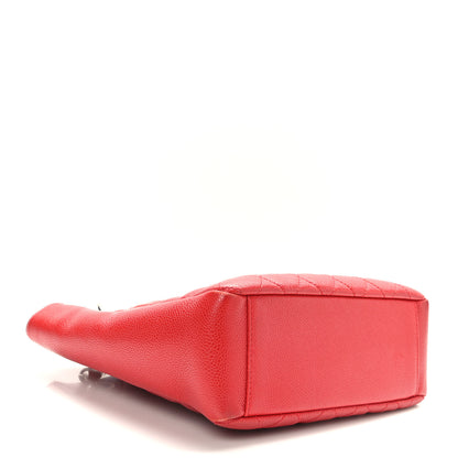 Chanel Caviar Quilted Petit Shopping Tote PST Red 4 of 9