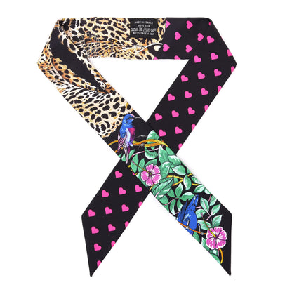 Hermes Silk Jungle Love Love Twilly Black Vert Rose Vif 1 of 4