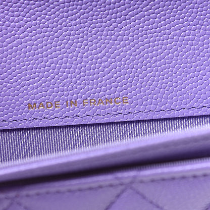 Chanel Caviar Quilted Flap Card Holder Wallet Purple 7 of 9