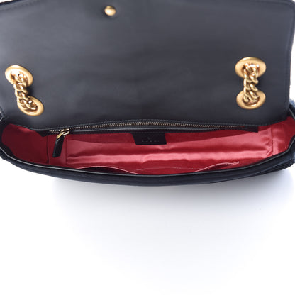 Gucci Velvet Matelasse Medium GG Marmont Shoulder Bag Black 5 of 11