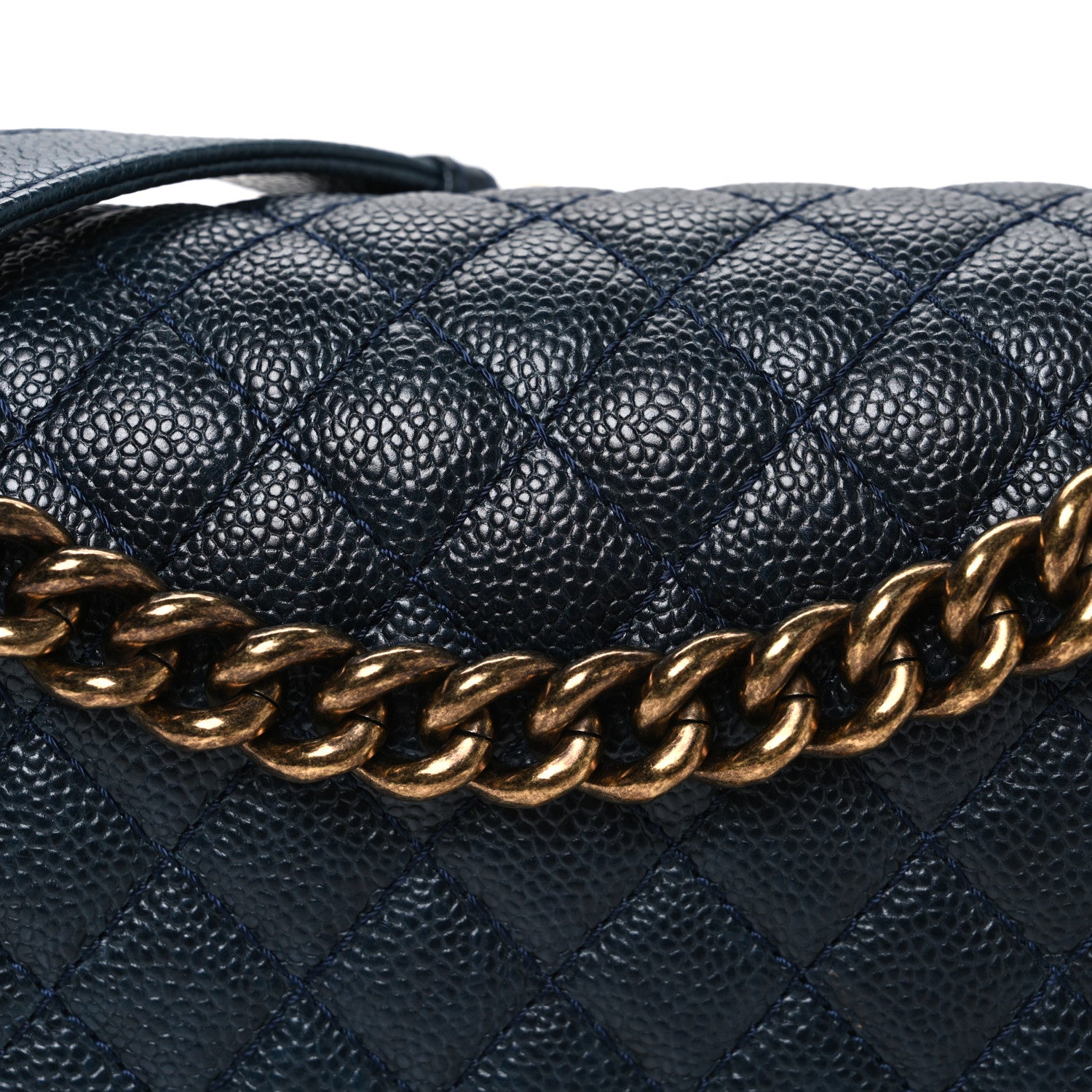 Chanel Caviar Quilted Medium Boy Flap Navy 8 of 10
