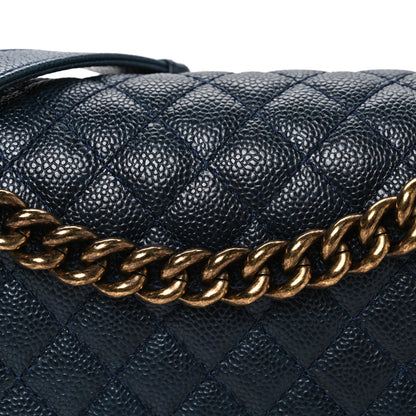 Chanel Caviar Quilted Medium Boy Flap Navy 8 of 10