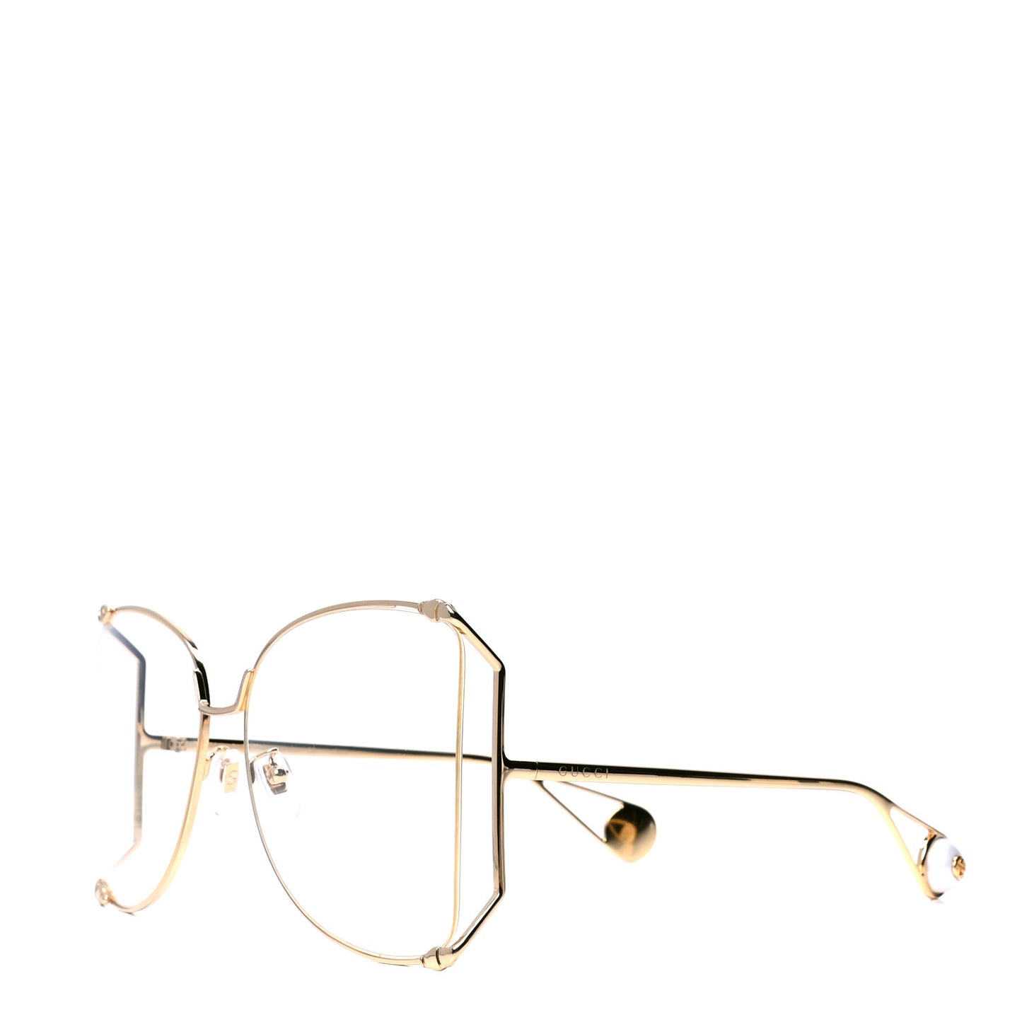 Metal Oversized Round Sunglasses GG0252S Gold