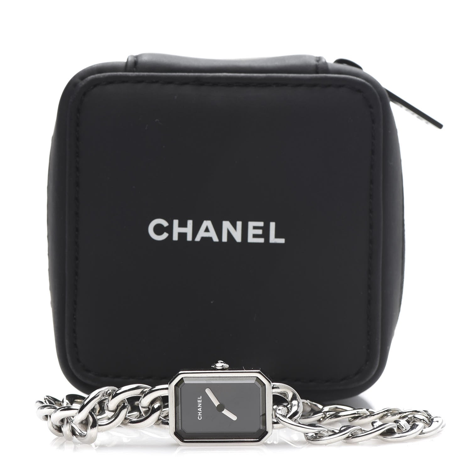 Chanel Stainless Steel 20mm Chain Premiere Quartz Watch Black L 8 of 8