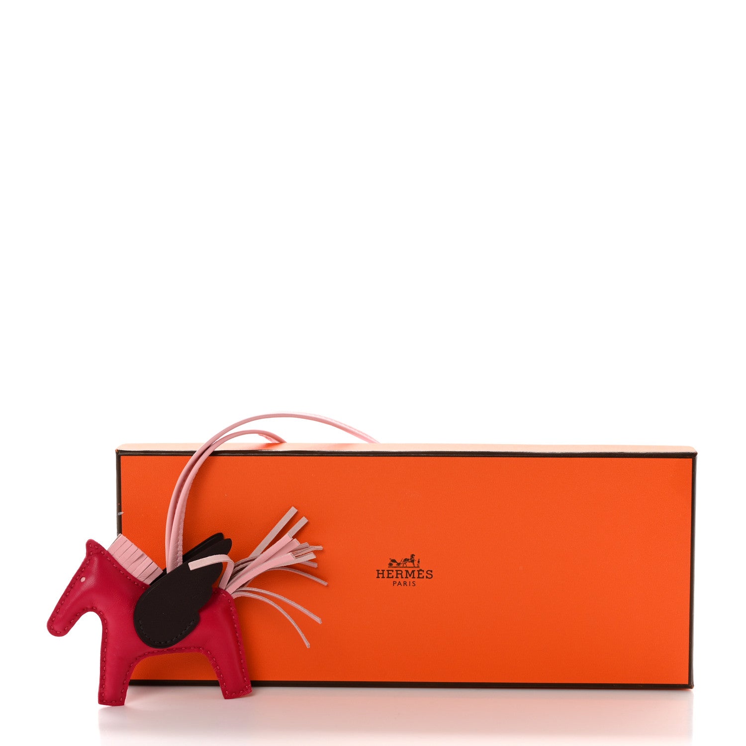 Hermes Milo Lambskin Grigri Rodeo Pegase Horse Bag Charm PM Framboise Rose Sakura Rouge Sellier 5 of 5