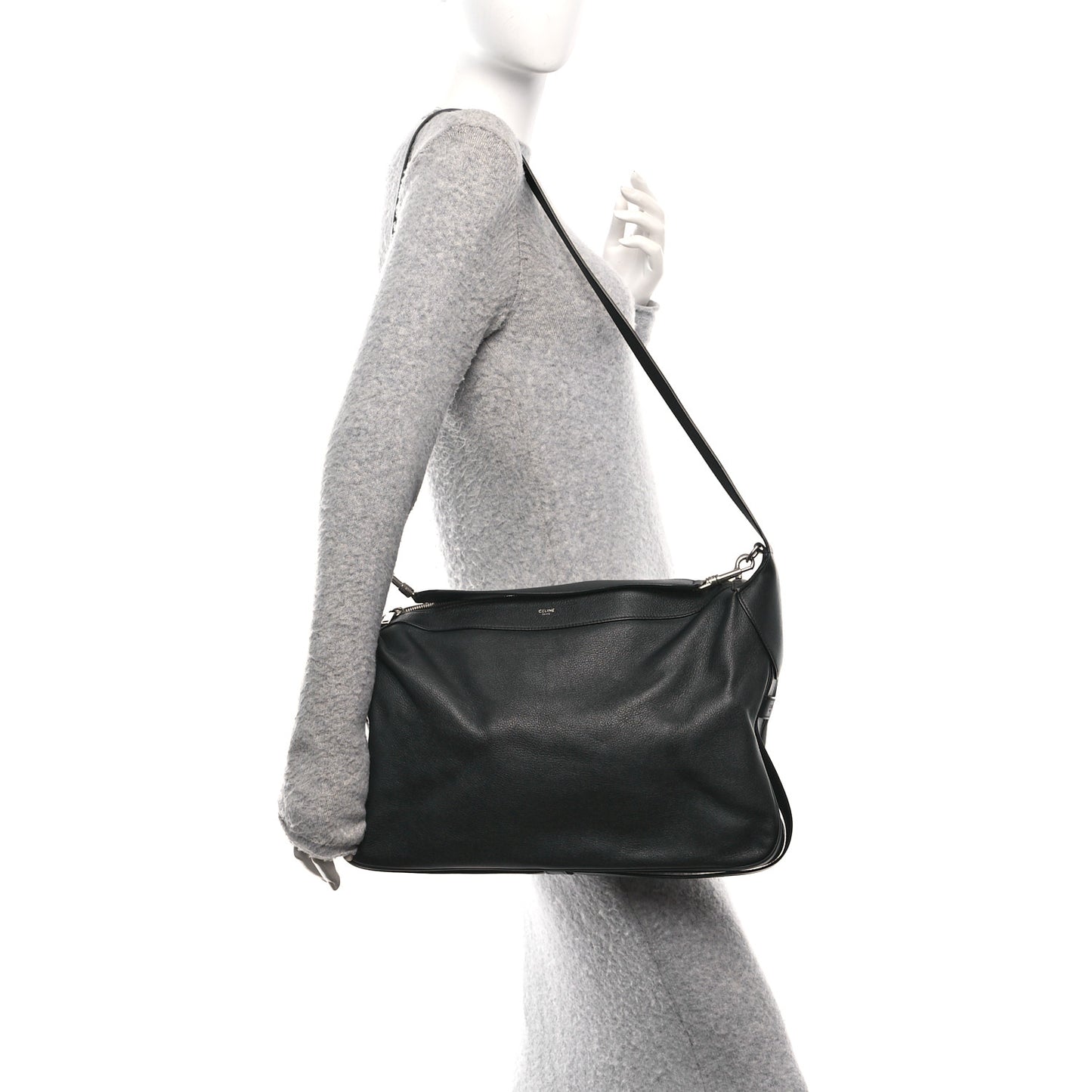 Supple Calfskin Weekend Romy Shoulder Bag Black