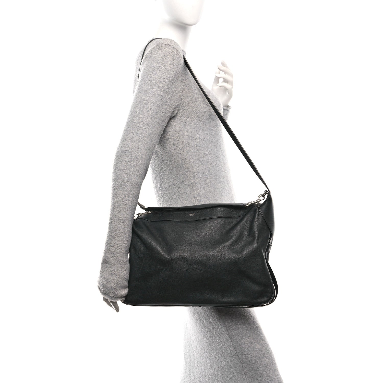 Celine Supple Calfskin Weekend Romy Shoulder Bag Black 2 of 9