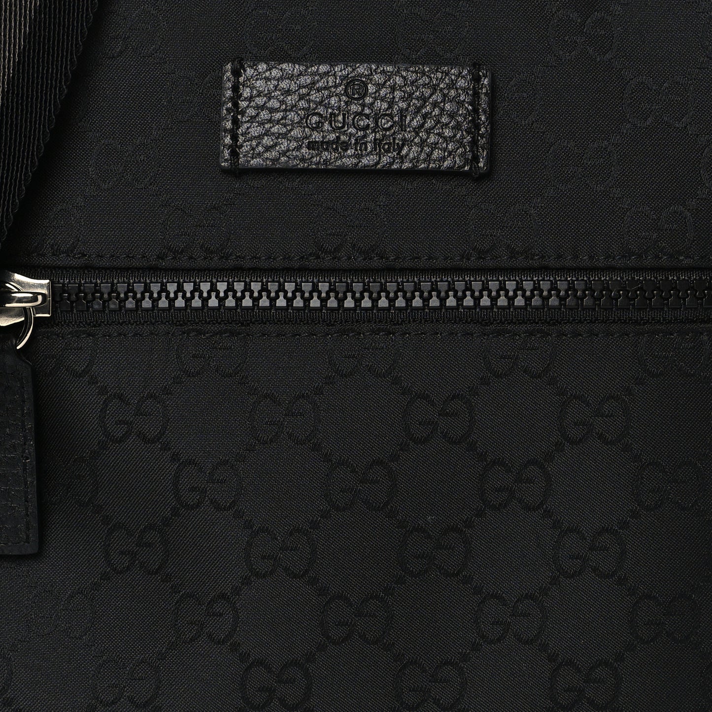 Nylon Monogram Mini Flat Messenger Bag Black