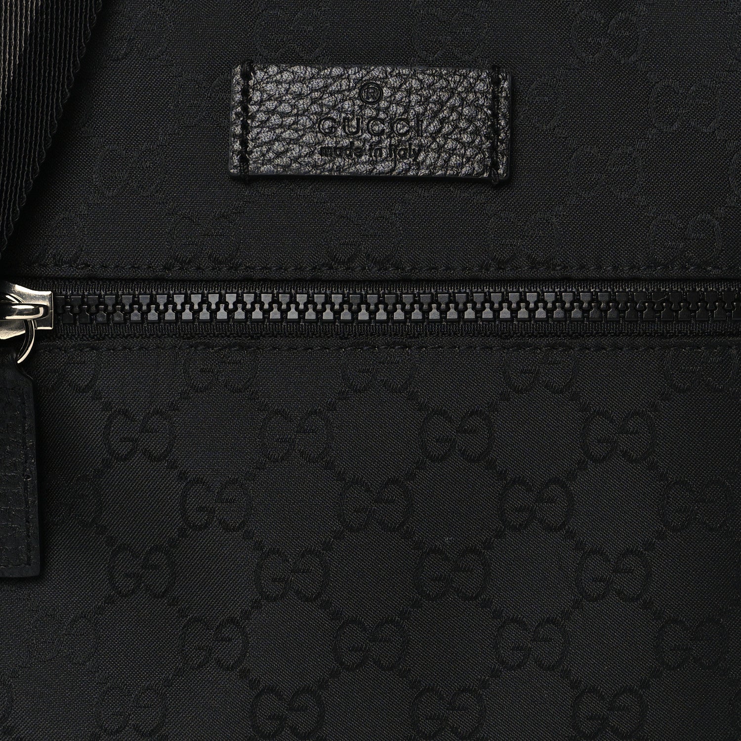 Gucci Nylon Monogram Mini Flat Messenger Bag Black 7 of 9